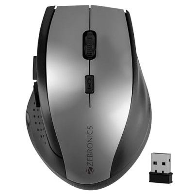 ZEBRONICS Speedy, 2.4GHz, Wireless Mouse, 6 Buttons, 800/1200/1600 DPI