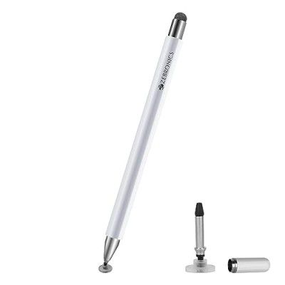 ZEBRONICS Stylus for iOS, Android, Windows, Smartphones, Tablets, with Double Side (Mesh + Disc Type), Replaceable Nib, Capacitive Pen, Aluminium Body, High Accuracy & Light Weight.