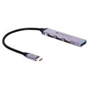 Zebronics TA200U Type C to USB 3.0 4 port hub with Hi speed data transfer, Aluminum + ABS body, 15cm cable, sleek design and Plug Play usage...