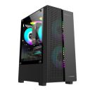 ZEBRONICS TWOFACE Premium Gaming Cabinet/Case, Mini-Tower, Supports mATX | ITX, 3 Built-in Inner Glow RGB Fans, LED Control Switch, Tempered Glass, USB 3.0, Magnetic Dust Filter (Black)...