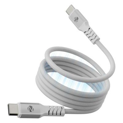 Zebronics Type C - Type C Magnetic Braided Cable, 60 Watts (Wattz 60MCC1, White)