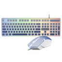 Zebronics Wired Keyboard & Mouse Combo, 104-Key, 1200 DPI, ₹ Key & Multimedia Controls, Ergonomic Mouse, 1.3m Cable, Multicolor LED (War 2, White + Blue)...