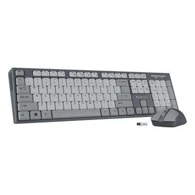Zebronics Wireless Keyboard & Mouse Combo, USB Nano Receiver (Companion 304, Grey)