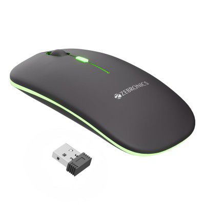 Zebronics Wireless Mouse, Dual Mode 2.4GHz + BT, Up to 1600 DPI