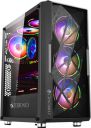 ZEBRONICS ZEB-945B Vulcan Premium Gaming Chassis, Supports ATX/Micro ATX Motherboard Support, USB 3.0, RGB Sync, AIO Cooler Support, 120mm RGB Cooling Fans, Tempered Glass Panel, Dust Filter...