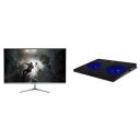 ZEBRONICS ZEB-A24FHD Ultra Slim LED Monitor with 60.4cm (24”) Wide Scree & ZEB-NC3300 USB Powered Laptop Cooling Pad with Dual Fan, Dual USB Port and Blue LED Lights...