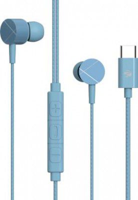 ZEBRONICS Zeb-Buds C2, Type-C , In-Line Mic, 10mm Drivers, Metallic Design, Braided Cable Wired  (Blue, In the Ear)