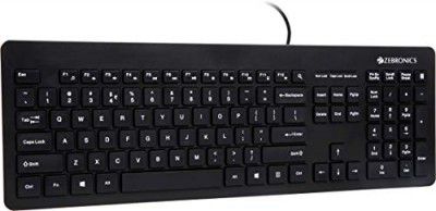 ZEBRONICS ZEB-K4000M USB Wired Keyboard with 107 Keys, Silent Operation, Chiclet Keypad, Multimedia Keys, Gold Plated USB Connector