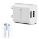 ZEBRONICS Zeb-MA5222 USB Charger Adapter with 1 Metre Micro USB Cable, 2 USB Ports, for Mobile Phone/Tablets (White)...
