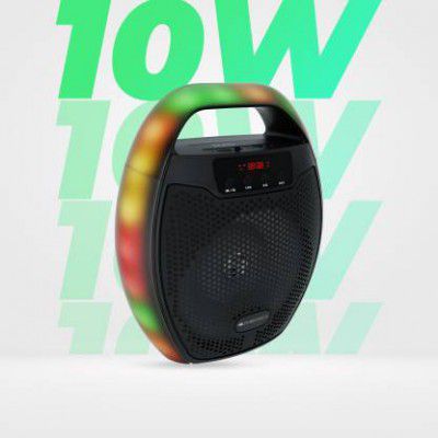 ZEBRONICS Zeb-PSPK 3 (Sound feast 60) with Bluetooth v5.0, 6 RGB Modes, 20hrs playback time 10 W Bluetooth Speaker (Black, Stereo Channel)
