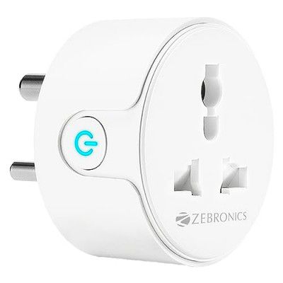 Zebronics ZEB-SP110, Smart Wi-Fi Plug Compatible Google Assistant & Alexa, Supports Upto 10A