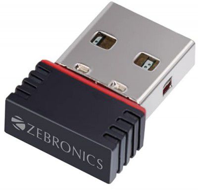 ZEBRONICS ZEB-USB150WF1 WiFi USB Mini Adapter Supports 150 Mbps Wireless Data
