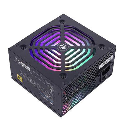 ZEBRONICS ZS500 500W Non Modular Power Supply Silent 120mm RGB Fan, SATA x 3, 12V 28A (Max.), Over Voltage/Short Circuit Protection