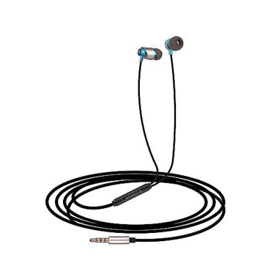 ZEBSTER EM100M Stereo Earphone with Tangle Free & Metal Design, Deep Bass, in-line Mic, Volume Control(Blue)