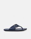 ZEBX Slip-on T-strap Sandals (Blue)...
