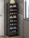 Zemic Plastic Shoe Rack for Home With Door,Adjustable Plastic Shoe Rack for Bedroom/Outdoor Waterproof,Multi-Purpose Shoe Organizer,High-density PP Frame for Stability (9-SHELF-3-DOOR, BLACK)...
