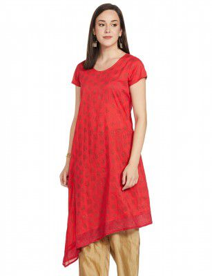 ZEMYRA Womens Regular Kurta (AW20KUR39 Coral L)
