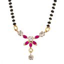 Zeneme Fashion Jewellery American Diamond Designer Gold Plated Mangalsutra Set For Women...
