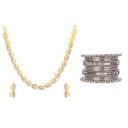 Zeneme Jewellery Set Designer Fashion Necklace Set & Devdas Style Bangle Kada Jewellery for Women & Girls...