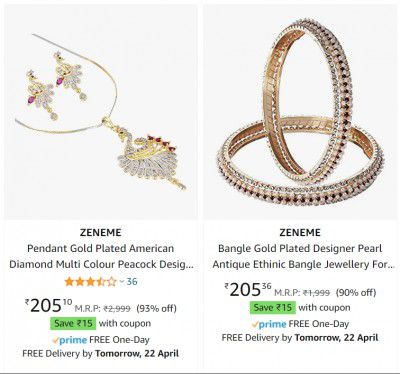 ZENEME Womens Jewellery Minimum 90% Off