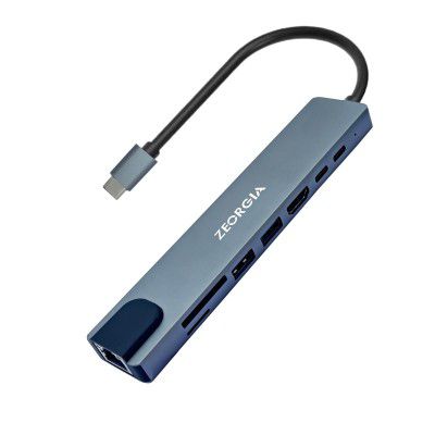ZEORGIA USB-C Docking Station with Wireless Charging Pad, 4K HDMI, VGA, Gigabit Ethernet