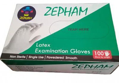 Zepham Careway Latex Medical Examination Disposable Powdered Hand Gloves (Large) - Pack of 100 Pieces