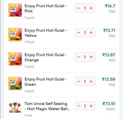 Zepto : Loot On Gulal Start At ₹13