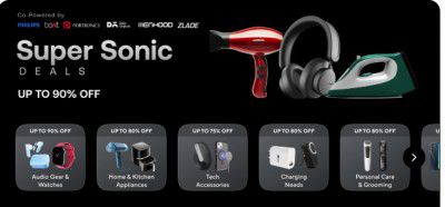 Zepto : Super Sonic Deals, UP TO 90% OFF