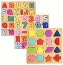 ZEQTOS 3in1 Wooden Learning Educational ABCD Board...