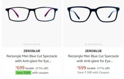 ZEROBLUE Blue Cut Spectacle with Anti-glare for Eye Protection | Zero Power