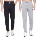 Zeroto  Pack of 2 Men Solid Black, Grey Track Pants...