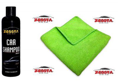 Zessta Car Shampoo (250ml) & Microfiber Cloth (400 GSM)