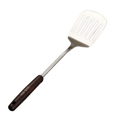 ZEUTER 1 PCS Heavy-Duty Stainless Steel Slotted Turner – Wooden Handle Spatula for Cooking, Flipping Pancakes, Eggs, Omelets & Burgers – Kitchen Essential Tool (15.8 Inch)