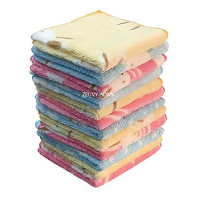 ZEUVY HOME Light Weight Super Soft Microfiber Face Towel/Rumal, Handkerchief 300GSM I Face Towels for Newborn Babies, Ladies & Kids, 25cm X25cm or 10 x10 Inches, Pack of 12(Multicolor)