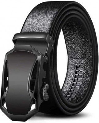 ZEVORA Men's Vegan Leather Belt for Men, Formal/Casual,Autolock,Black