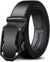 ZEVORA Men's Vegan Leather Belt for Men, Formal/Casual,Autolock,Black...