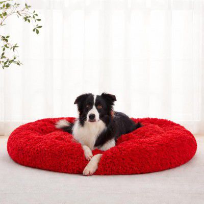 ZEXSAZONE Fluffy Waterproof Dog Bed for Summer | Large Round Pet Bed for Golden Retriever