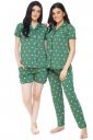 ZEYO Women's Cotton 3Pc'S Heart Printed Night Suit Pajama Set 5357...