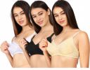 Zielen Women's Cotton Non Padded Non-Wired Maternity Bra (Pack of 3)...