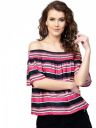 Zima Leto Women’s Multicolor Polyester Off-Shoulder Bardot Top...