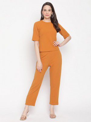 Zima Leto Women’s Orange Polyester Co-ord Set