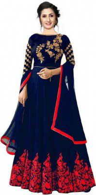 ZINGat FaSHION  Semi Stitched Satin Gown/Anarkali