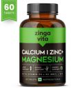 Zingavita Calcium Magnesium Zinc Tablets with Vitamin D3, K2 & B12 Supports Joint Health (60 Tablets)...