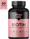 Zingavita Plant Based Biotin Tablets from Natural Sesbania Agati Leaf Extract  (60 Tablets)...