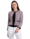 Zink London Multi-Coloured Polyester Elastene Lace Insert Knitts Jacket for Women...