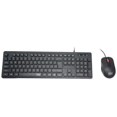 Zinq ZQ-1200 Spill-Resistant Wired USB Keyboard & Mouse Combo (Black)