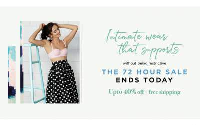 Zivame 72 hours Sale Up to 40% Off + Free Shipping