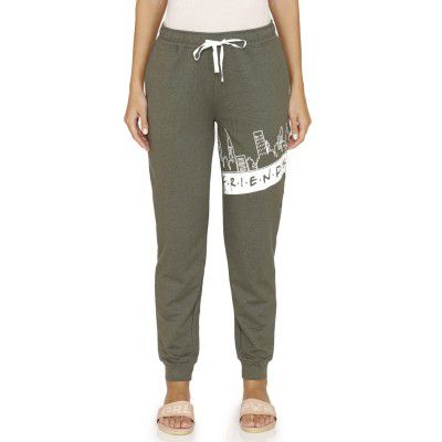 Zivame Friends Knit Poly Lounge Pant - Rifle Green