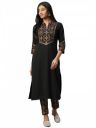 ZIYAA Women's Crepe Kurta And Pant Set(ZIKUCR3150ANDPA-RL)...