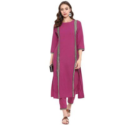 ZIYAA Women's Crepe Straight Kurta